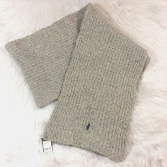 Polo Ralph Lauren Other - NEW  Polo Ralph Lauren Gray Lambs Wool Scarf Pony